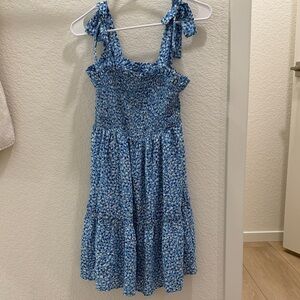 JODIFL Blue and White Abstract Dress